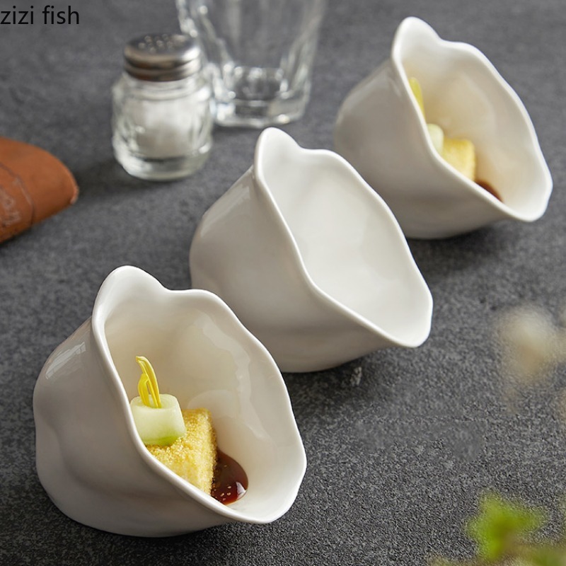 Description Picture 3 of itemWhite Ceramic Bowl Dessert Bowls Dim Sum Dish Sauce Bowls Snack Plate Salad Bowl Dinner Plates Fruit Plate Sashimi Disc Cake Pan
