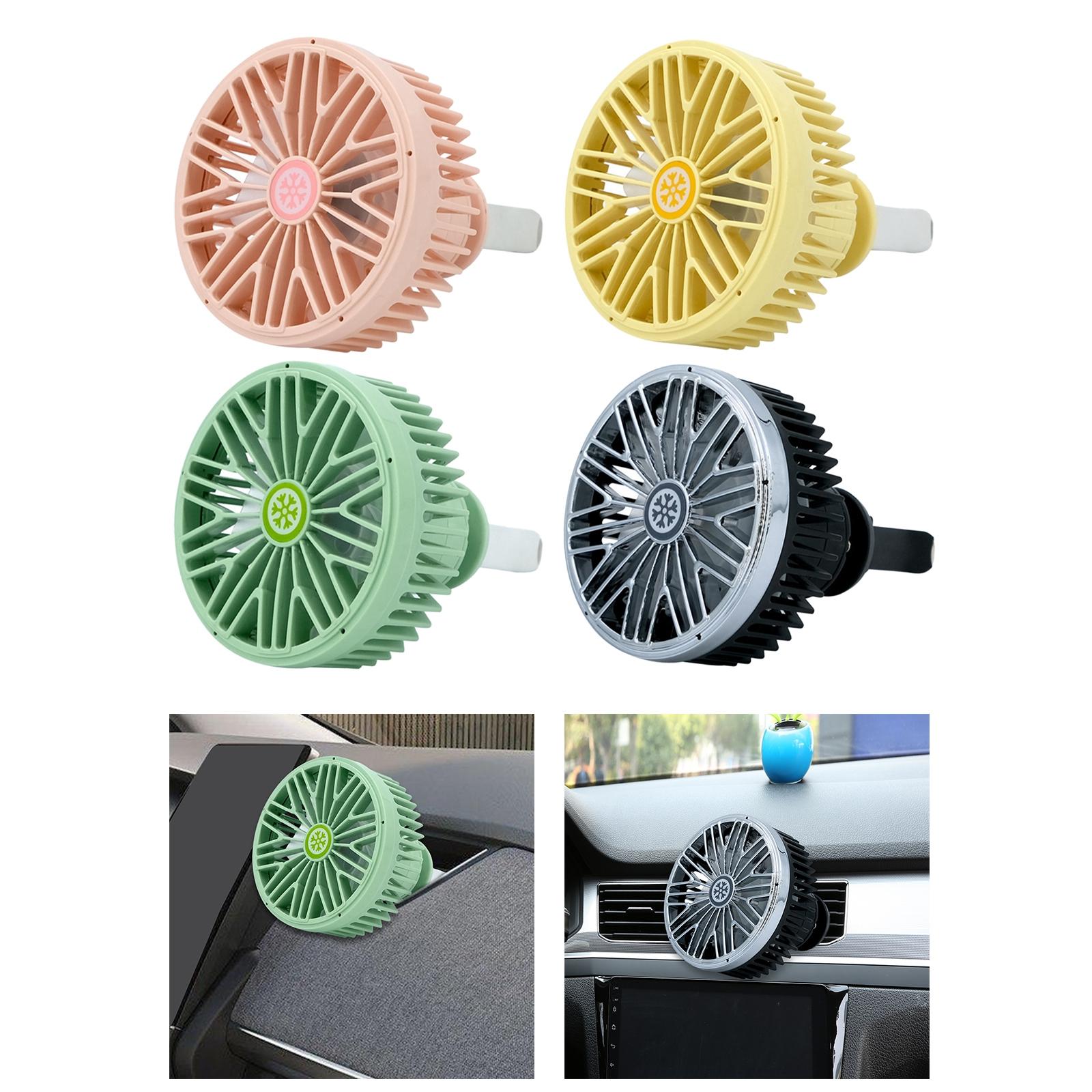 Car Air Vent Fan USB 360 Rotation Firmly Installed with Night Light Durable