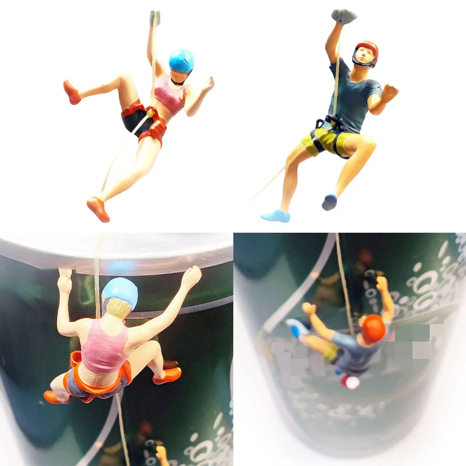 Resin Miniature Scene People Role Play Figure Mounting Climbing People Figurines for DIY Scene DIY Projects Diorama Sand Table