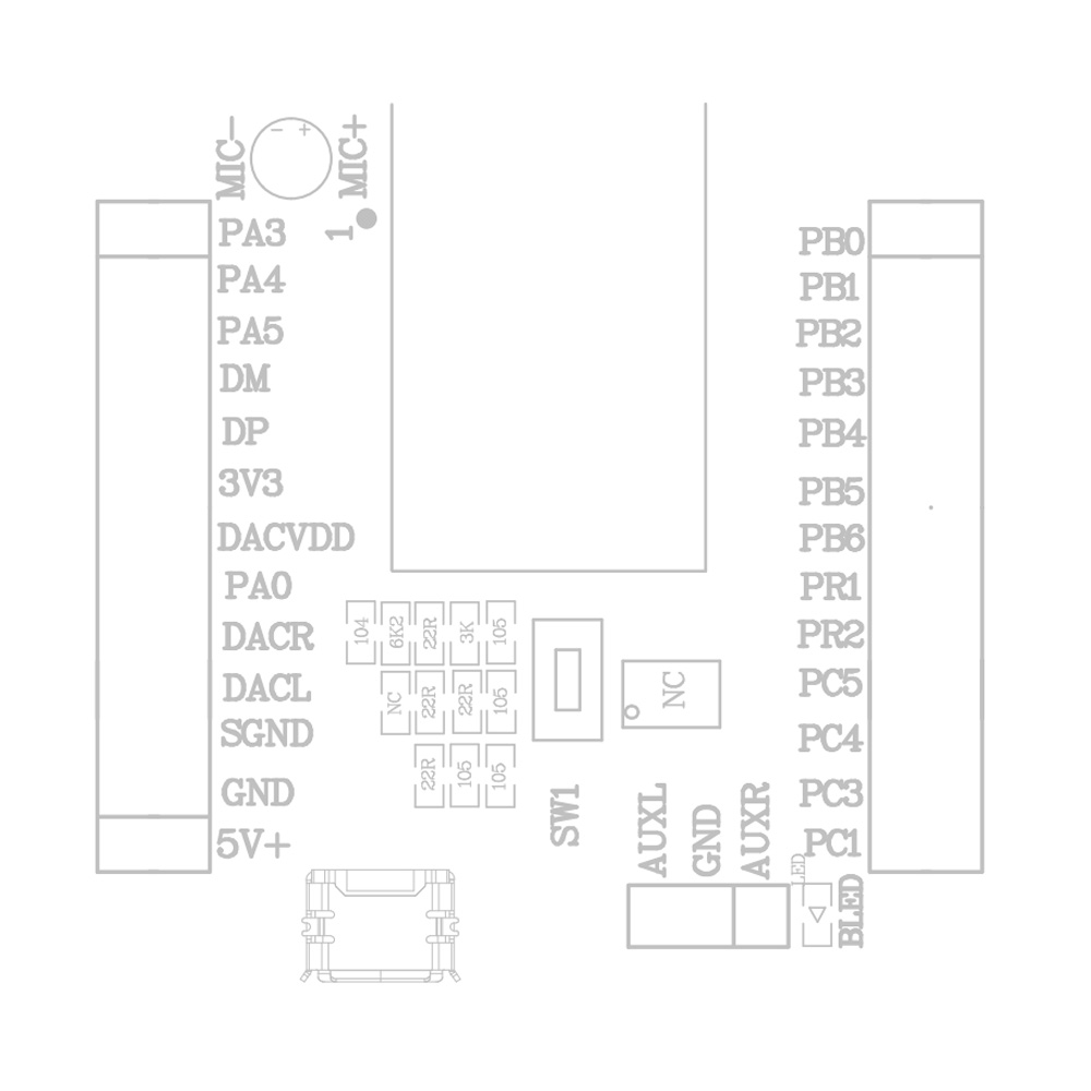 Bt401 bluetooth ausgangsmodul dual mode 5,0 version MIDI-BLE module ausgang i2s iis audio elektronik modul-ble – Detail 5
