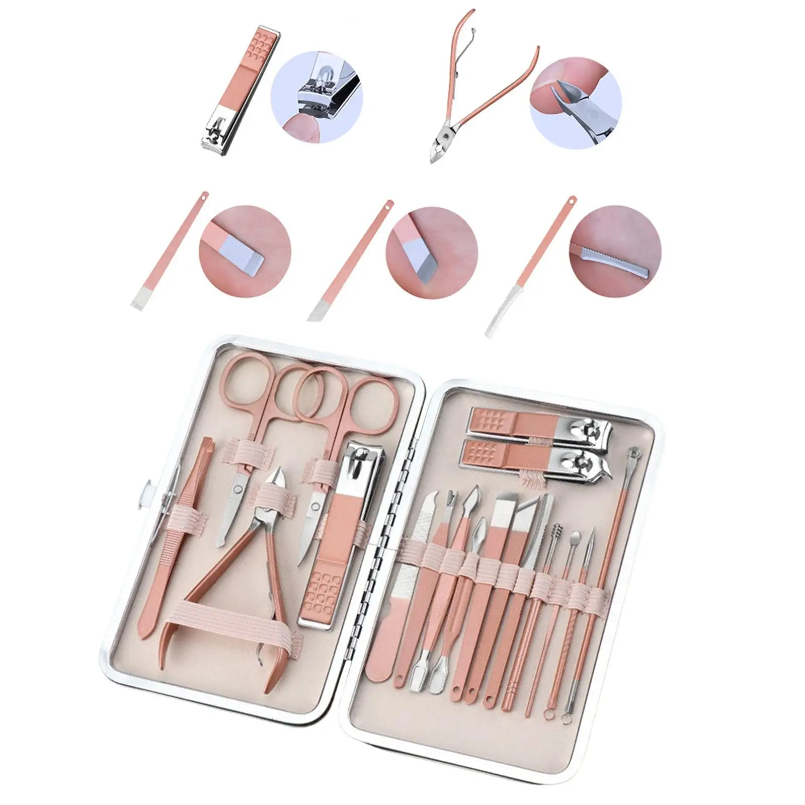Groomings Multipurpose Durable with Case Portable Stainless Steel professional Set for Parents Beauty Salon Women Home Gift