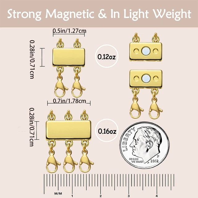 OHINGLT Necklace Connectors for Multiple Necklace Layering Clasps,Multi  Strand Clasps Gold and Silver Layered Look for Layering Without Getting
