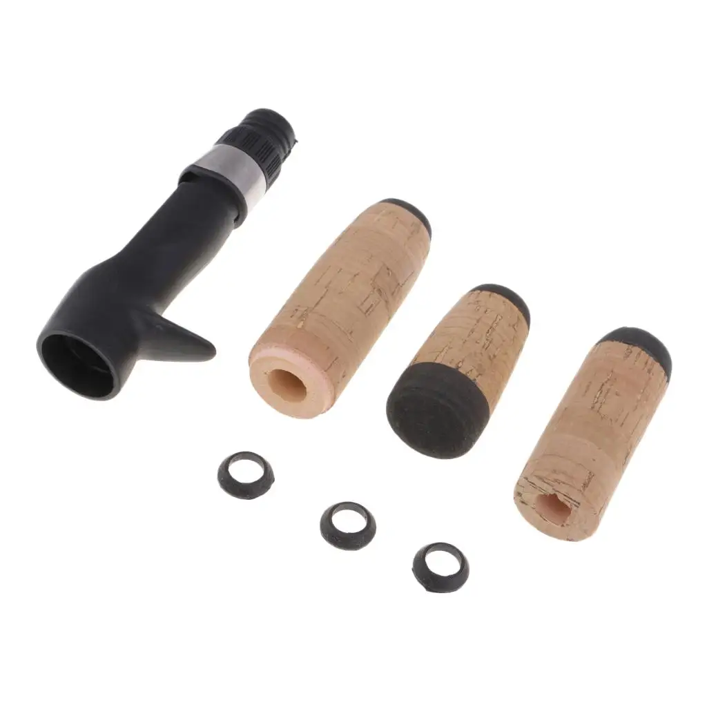 Portable Fishing Rod Cork Handle Kit DIY Composite Cork Handle Grip with Reel Seat, easy to install