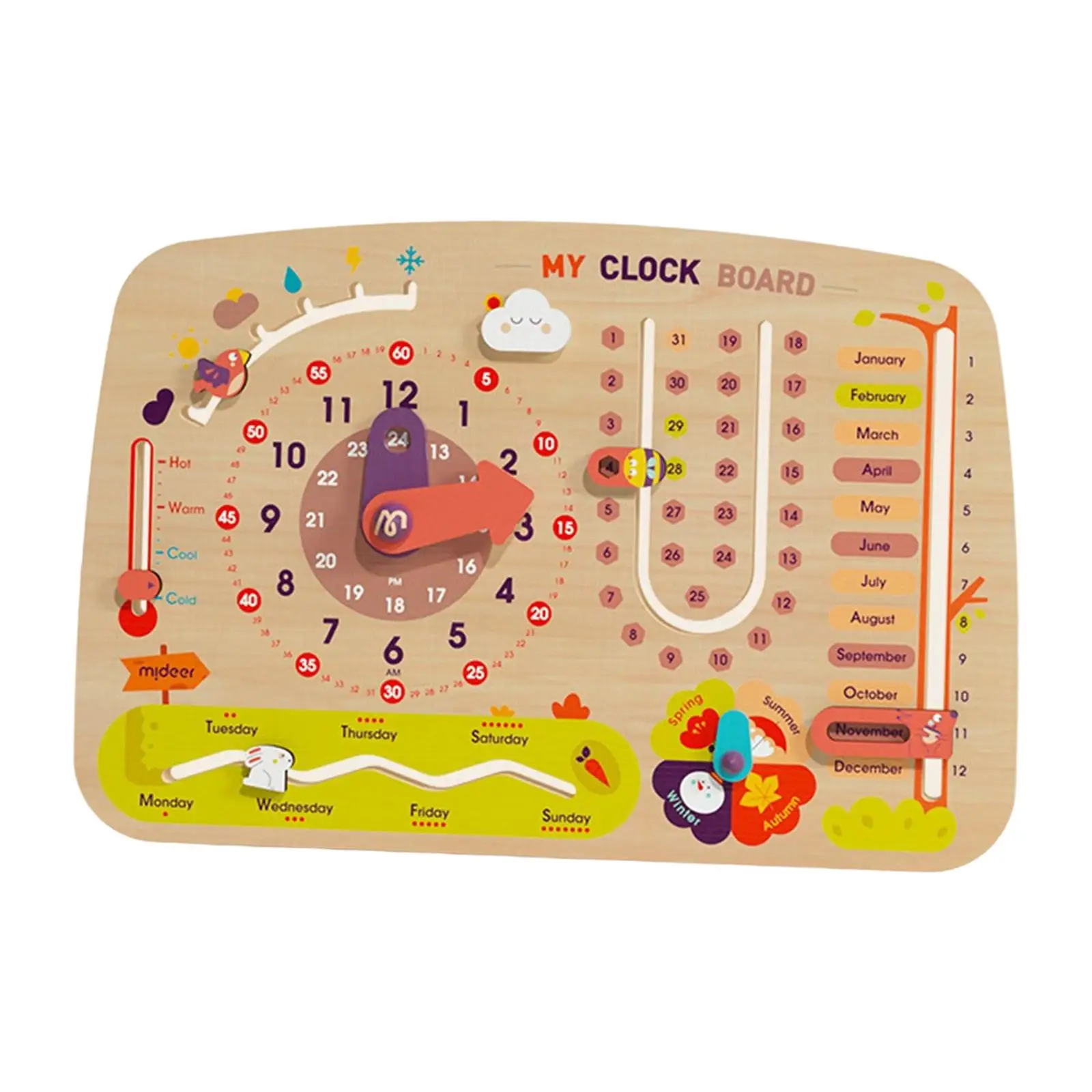 Kids Clock Calendar Teaching Clock Learning Materials for Kids Holiday Gifts