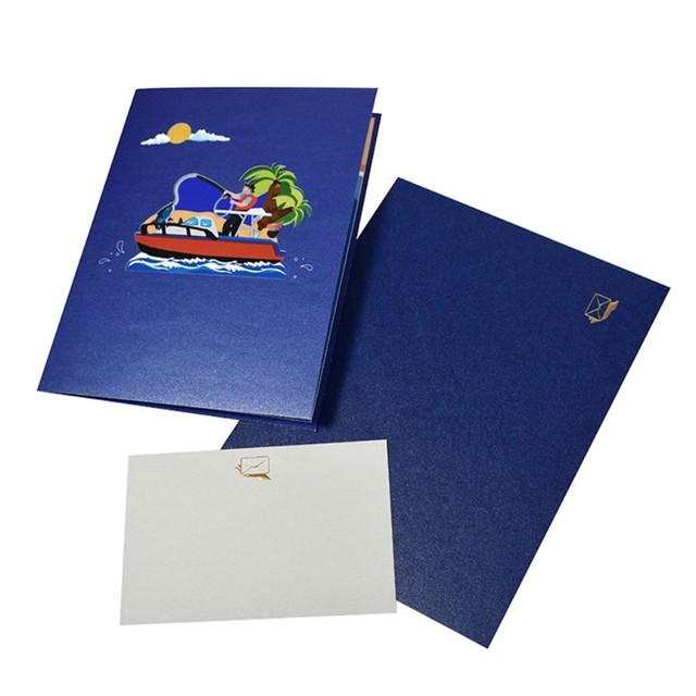 Fishing Pop-Up Card with Envelope Fisherman Birthday Fathers Day Cards for  Dad Husband Anniversary Travel Greeting Card - AliExpress