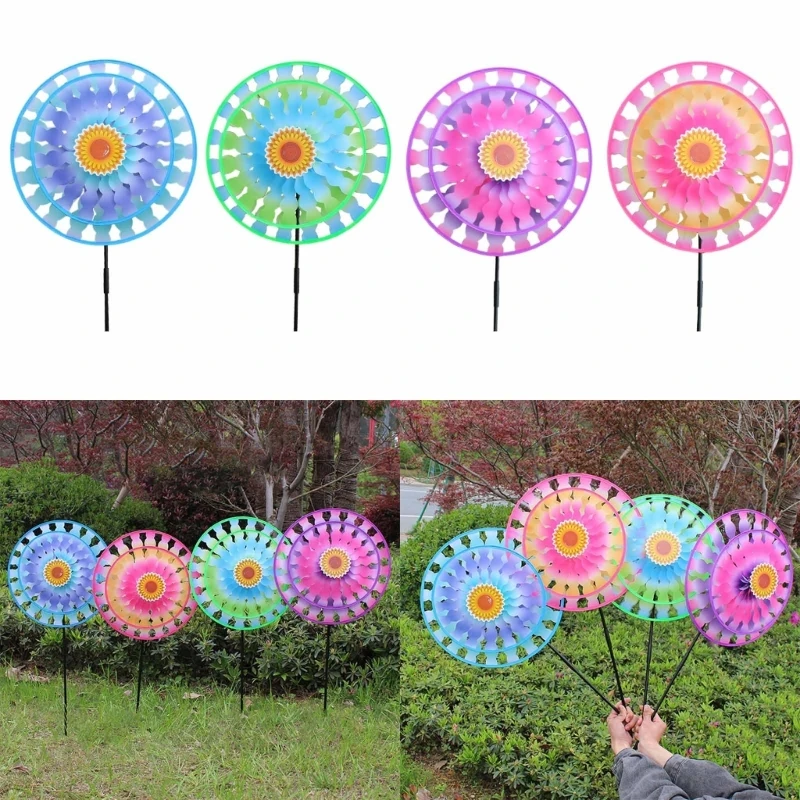 Spin Flores coloridas para Quintal Jardim Outdoor Art Decoração Dropshipping