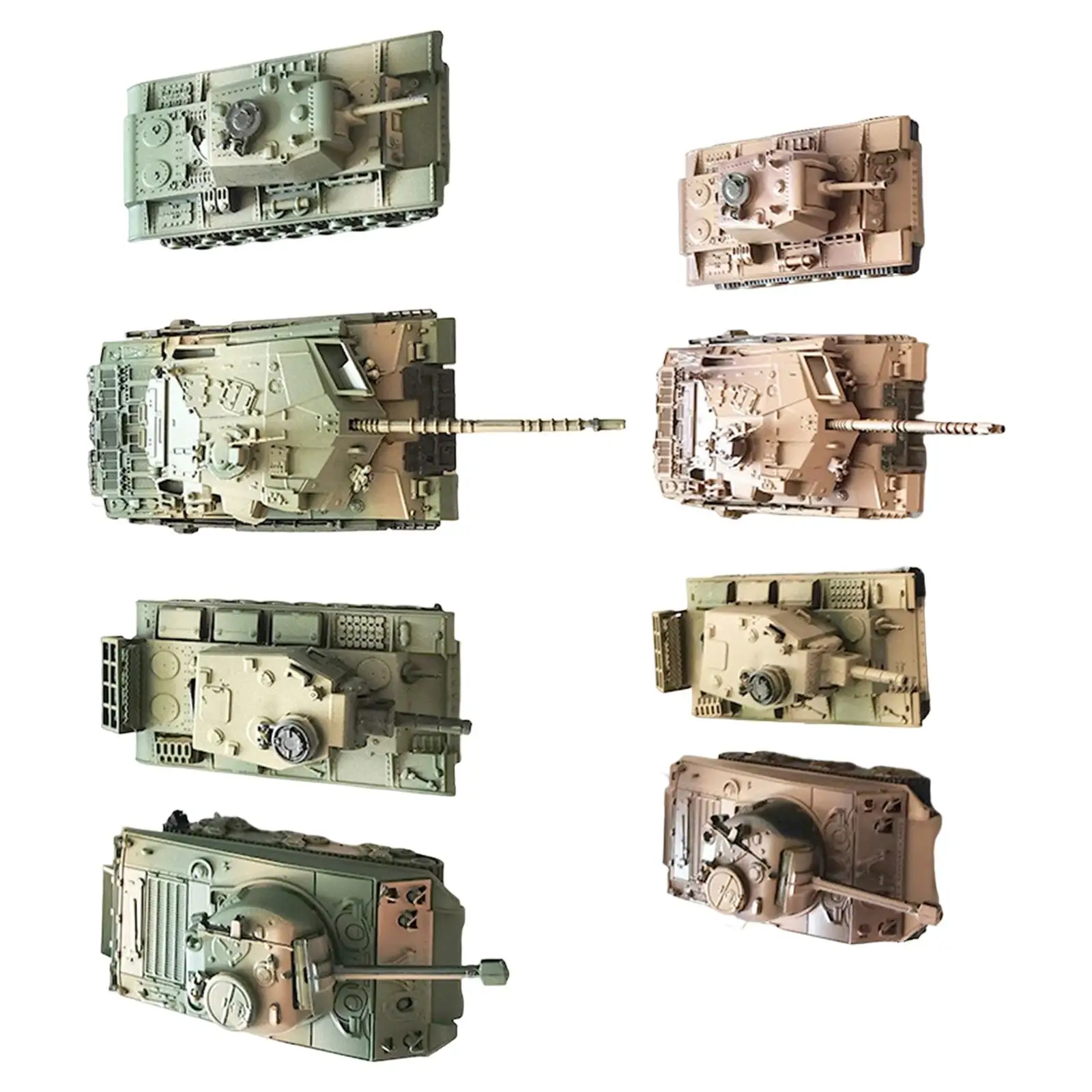 8 Pieces 1/72 Tank Model DIY Assemble Tank Toy Armored Vehicle Tank Model Puzzle 1/72 Tank Toy Model for Adults Boy Girls Gifts