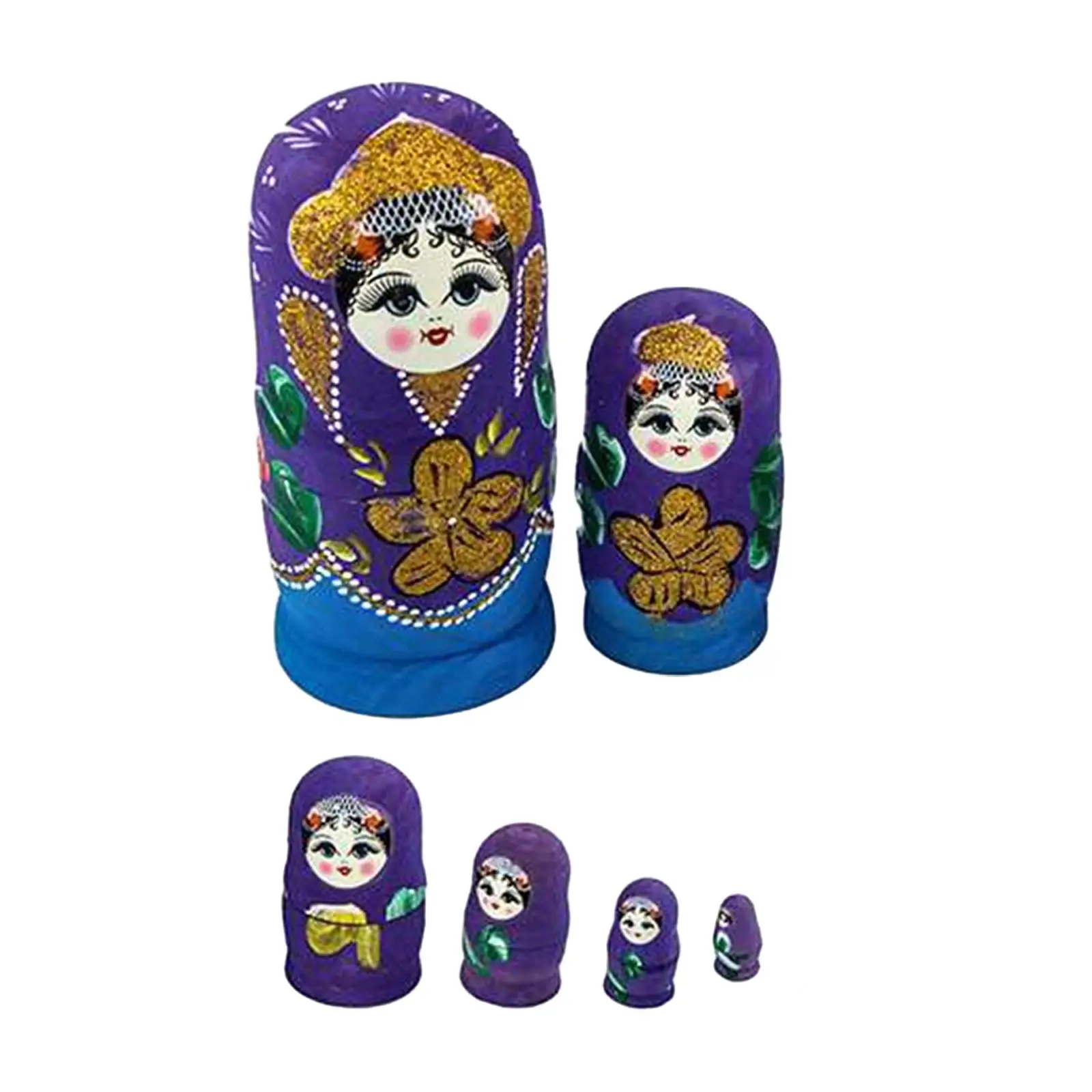 7Pcs Nesting Doll, Matryoshka Dolls, Collectible Crafts, Stackable Nesting Wishing Dolls for Birthday, Table Office