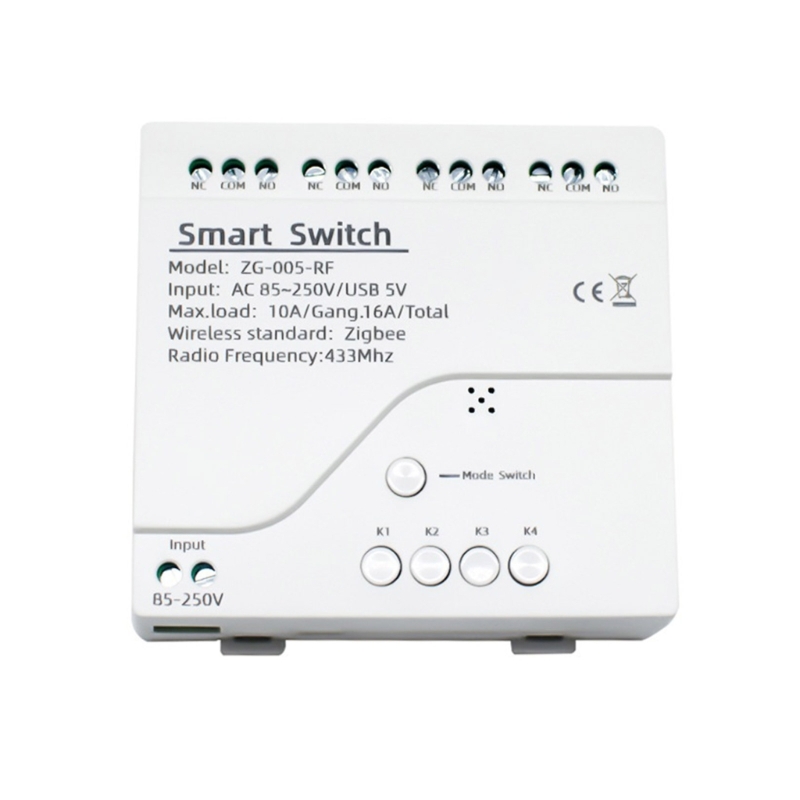 ZG-005-RF zigbee3.0 tuya relé-interruptor 4ch painel de