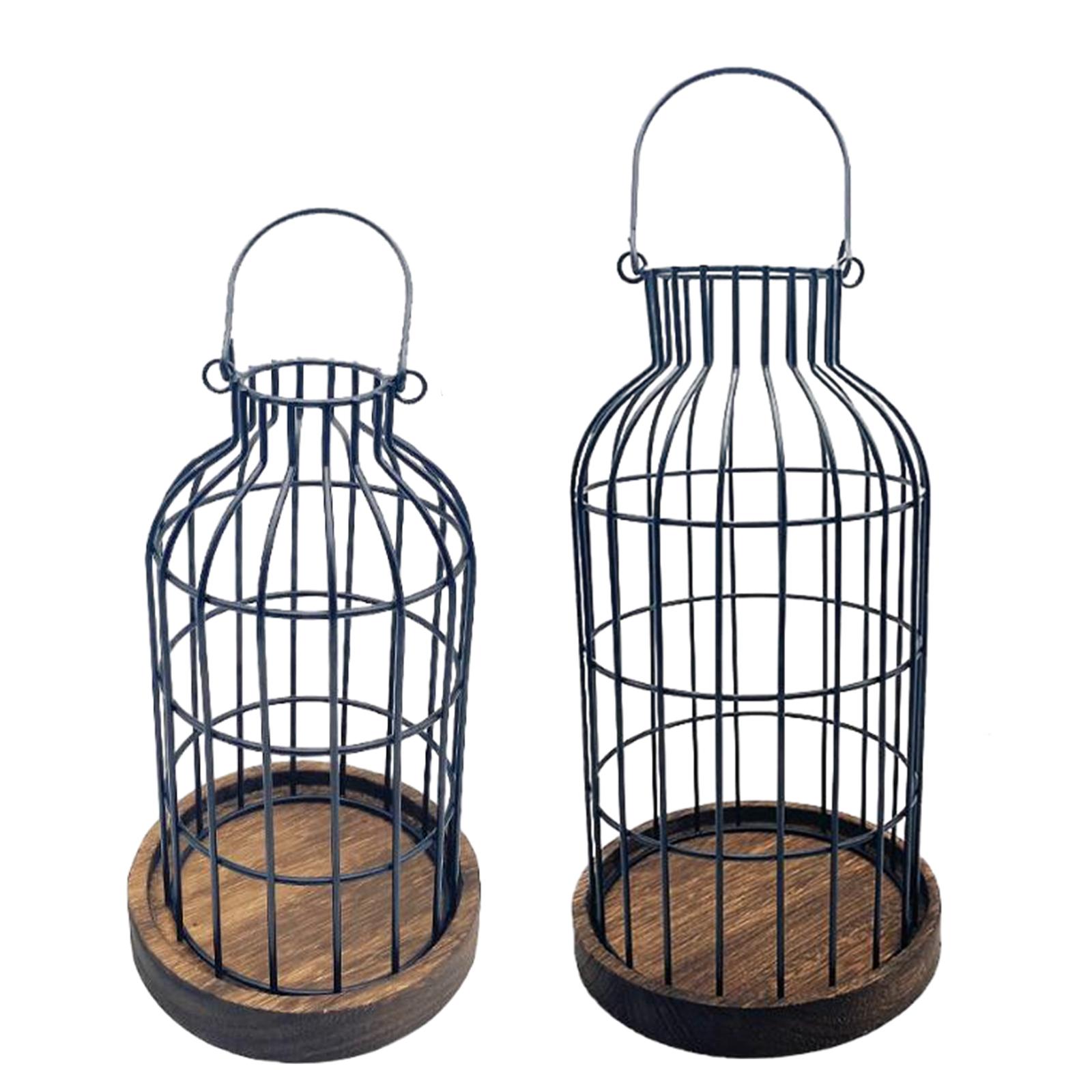 Farmhouse Lantern Wooden Candle Holder Decorative Candle Lantern for Kitchen