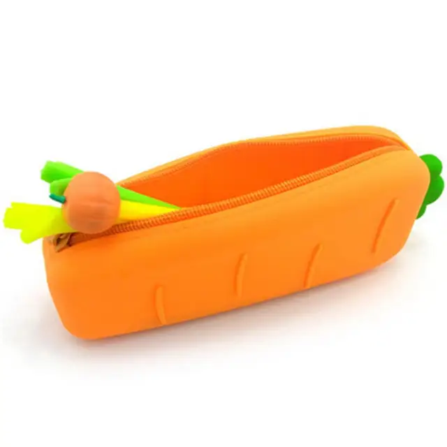 Cute Carrot Shapes Silicone Pop it Pouch Case (without keychain)