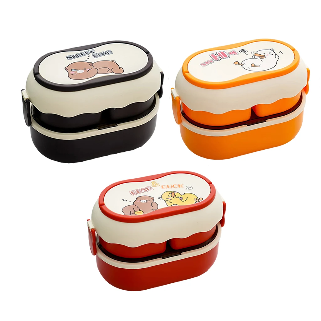 2 Tier Portable  easy to clean  -Keeping Box , Box Edge  Bento  Storage Container for Kids Picnic