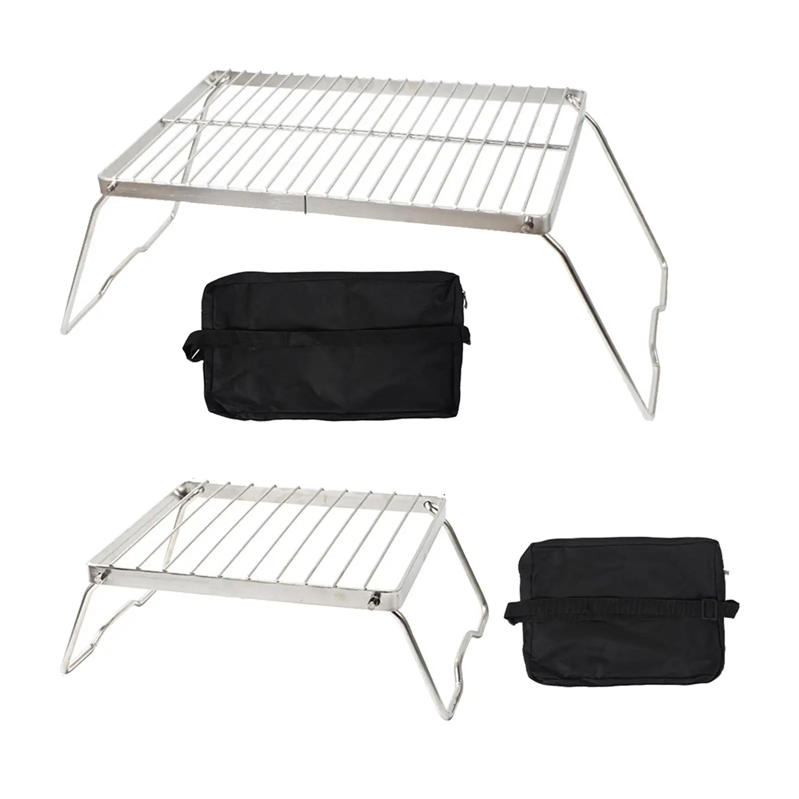 Camping Grill Grate Stainless Steel Multifunctional Portable Folding Grill Rack Gas Stoves Burner Bracket for Camping Home