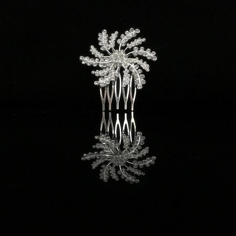 Diamante Bridal Wedding Prom Crystal Flower Hair Slide Comb Clip