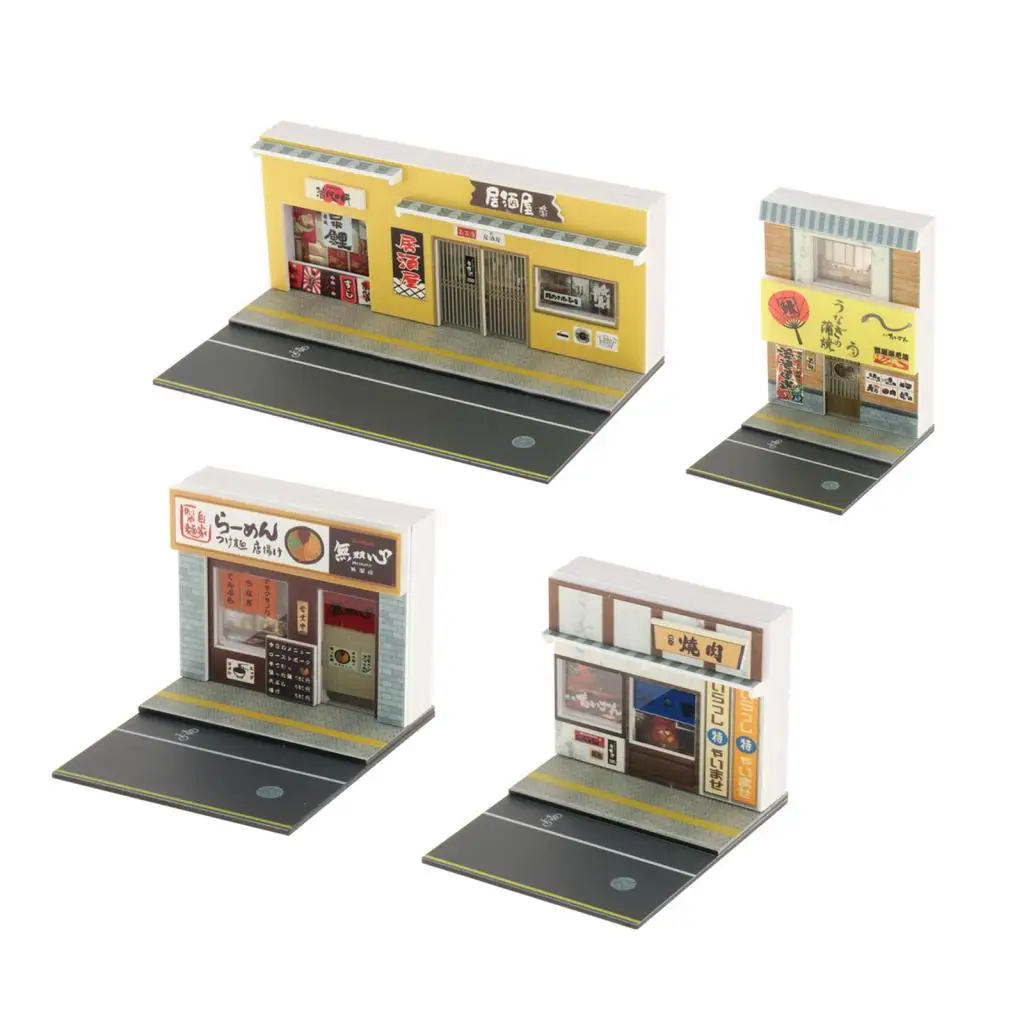 1/64 Scenery Diorama Parking Lot Miniature Japanese Street Scenery for Gifts