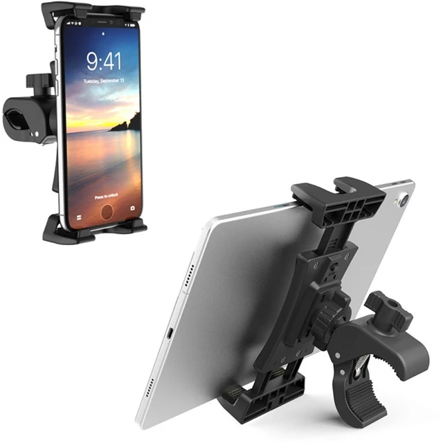Soporte para tableta, soporte para teléfono y iPad, soporte universal para  manillar de bicicleta estática para cinta de correr, bicicleta