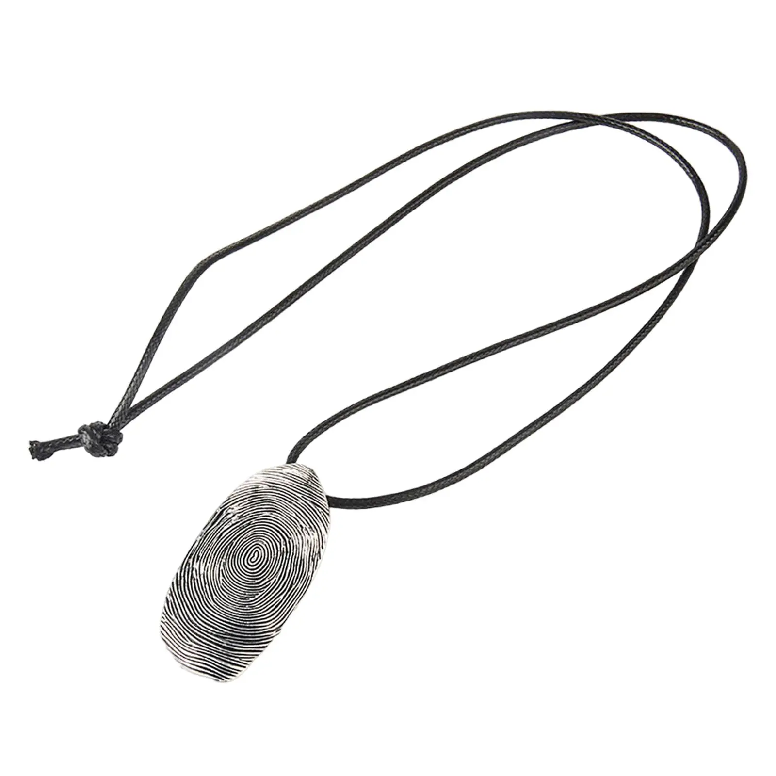 Fingerprint Pendant Necklace Jewelry Western  Rope Chain Fashion Handicrafts Necklace Creative for Party Daily Work Travel