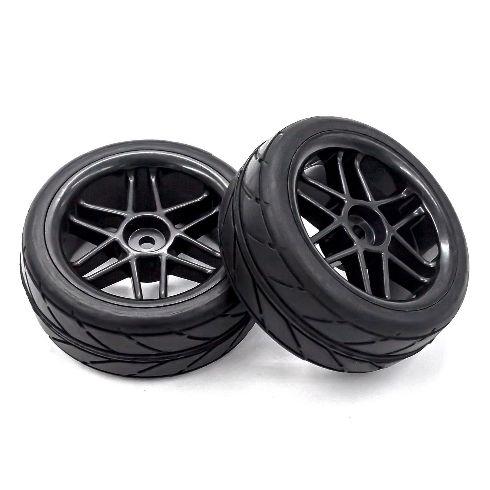 4Pcs Car Wheels Rim Replacement Wheel Tires Width 26mm DIY Tyre Rubber Tires for RC 1:10 Car Trucks Buggy Model