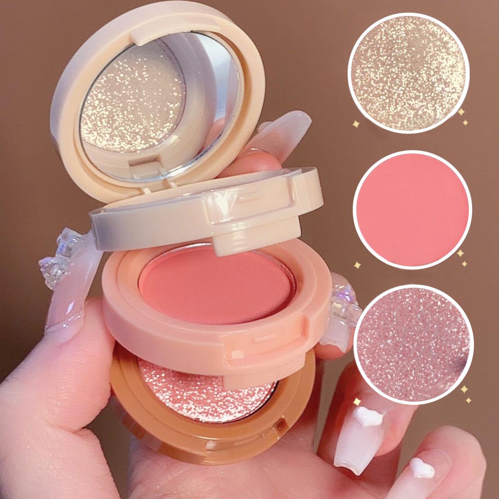 Best of 3 In 1 Highlighter Powder Palette Contour Bronzer Glitter Face Long-Lasting Shimmer Eyeshadow Cosmetic Korean Pearl Makeup D6R8 Reviews & Tips