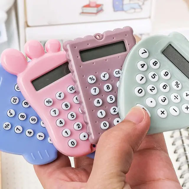 Portable Kawaii Mini Calculator Pocket Size 8 Digits Display Cartoon Mini  Ultra-thin Button Cute Calculator School Supplies