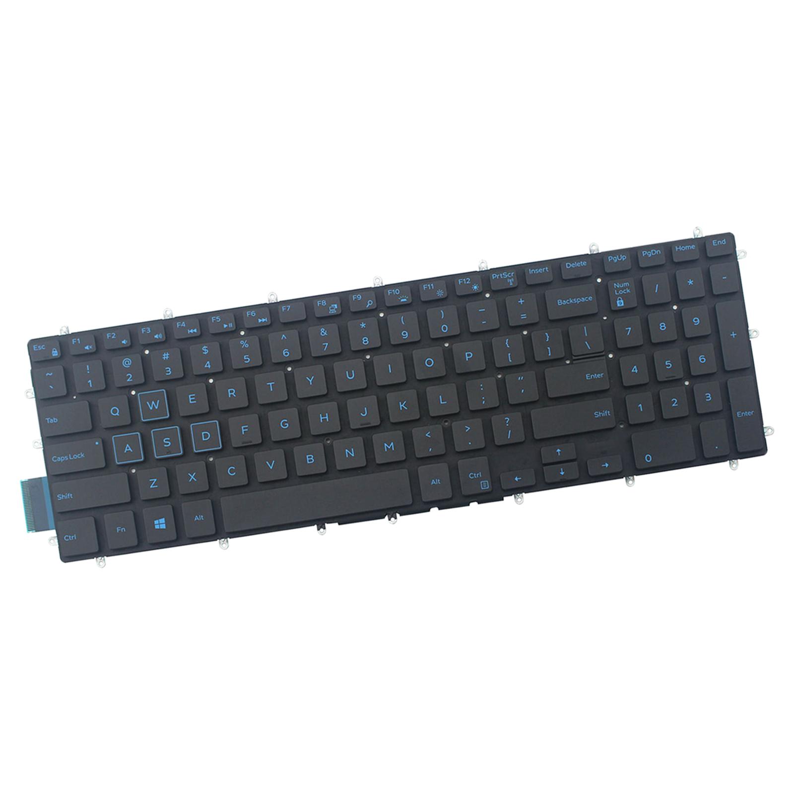 Keyboard US Layout Black Key CAPS Without Frame Blue Font Accessories Plasic Keypad for Inspiron 15 5567 Laptop and Desktop