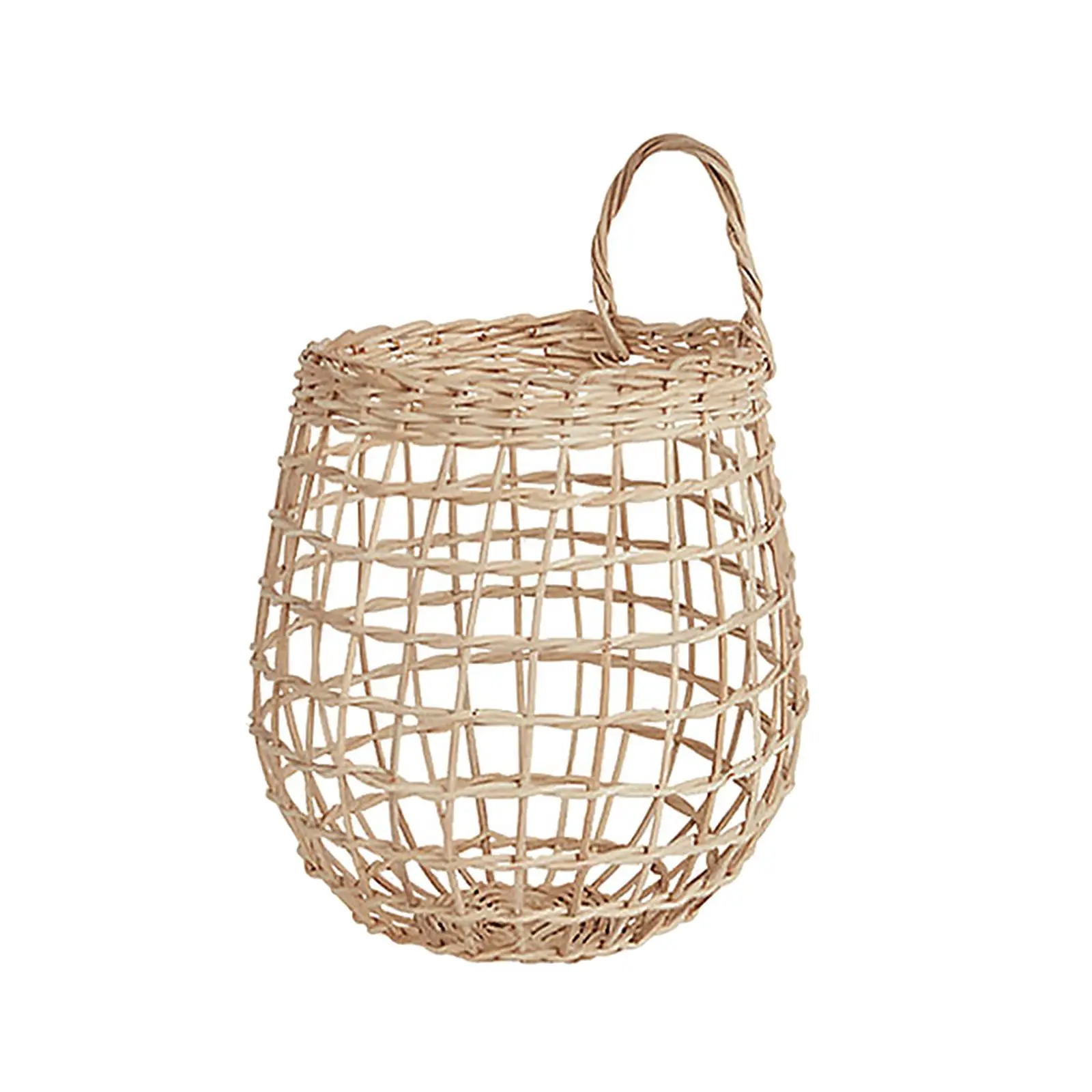 Hanging Basket Snack Food Storage Holder Hand Woven Farmhouse Decoration Flower Rattan Baskets Rustic for Kitchen Bathroom Home