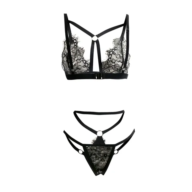 Solid Color Lace Perspective Breathable Sexy Women Bra Panties Sexy  Lingerie Set - China Lingerie and Underwear price