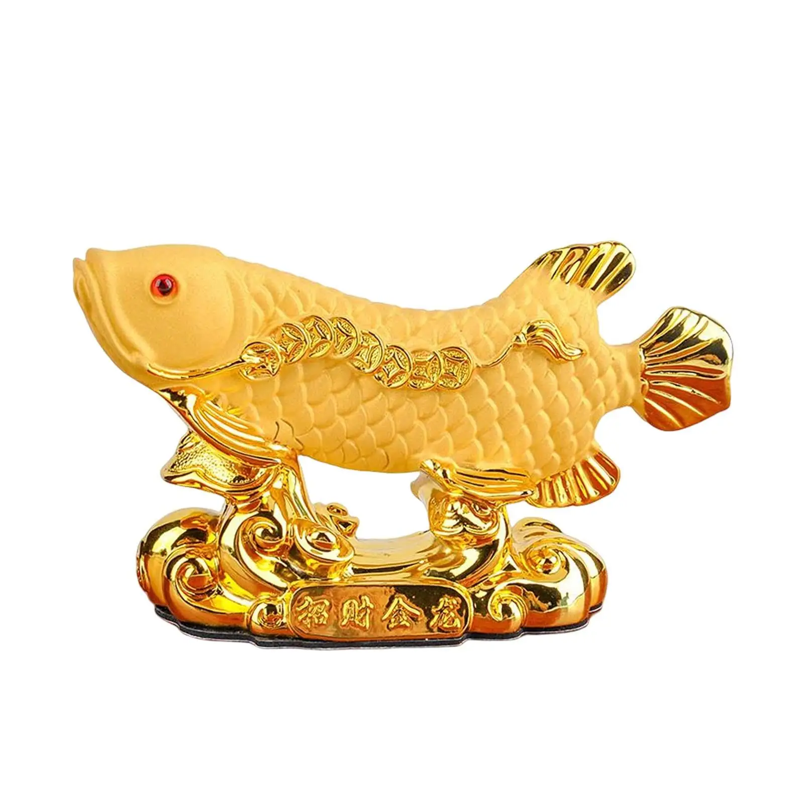 Resin Goldfish Figurines Treasure Sculptures Dining Room Decors Art Works Fengshui Fish Statues for Companies Hotel Housewarming