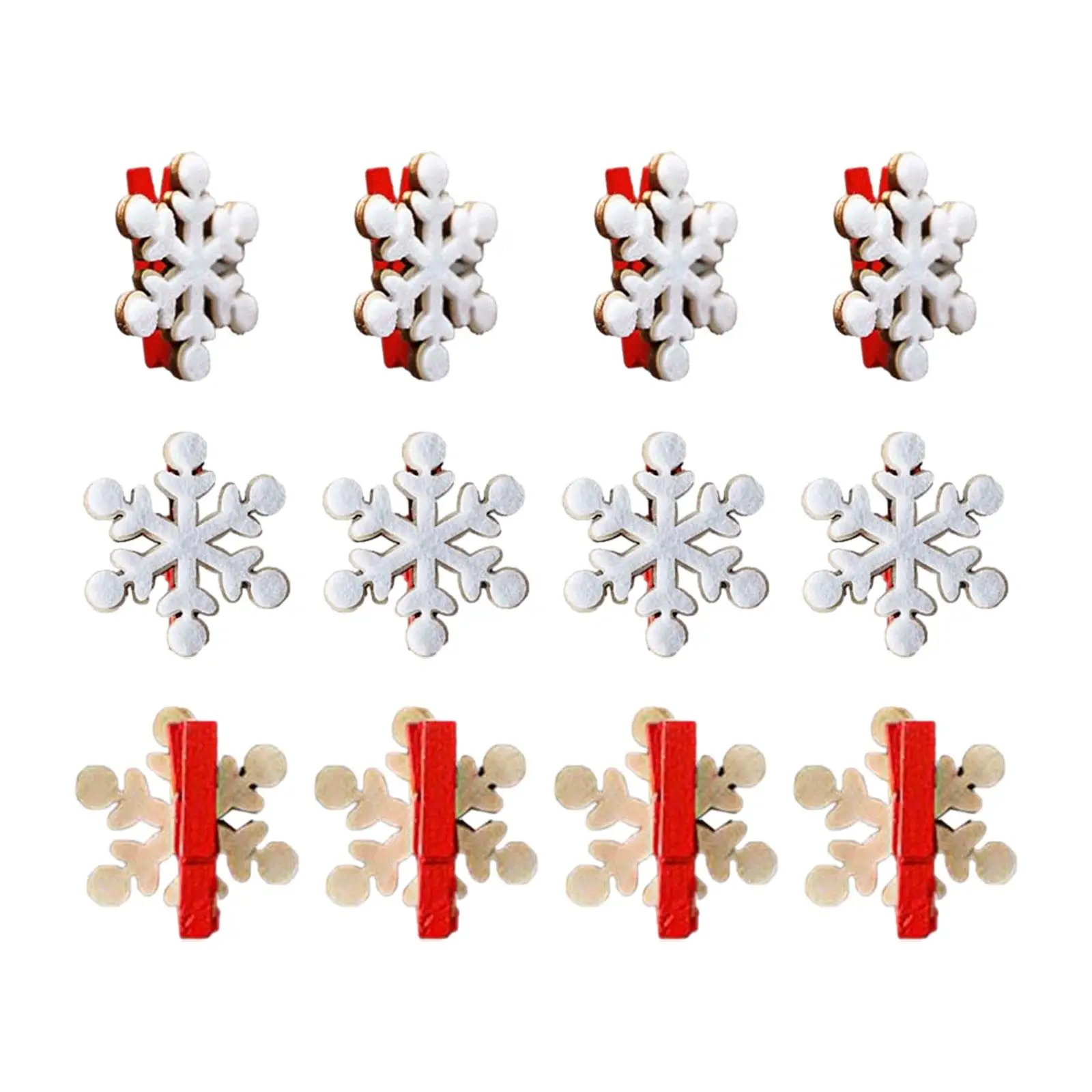 Christmas Clips Art Christmas Tree Clothes Pegs Snowflake Clothespin Clips for Pendants Gift Office Party Xmas Hanging Ornaments