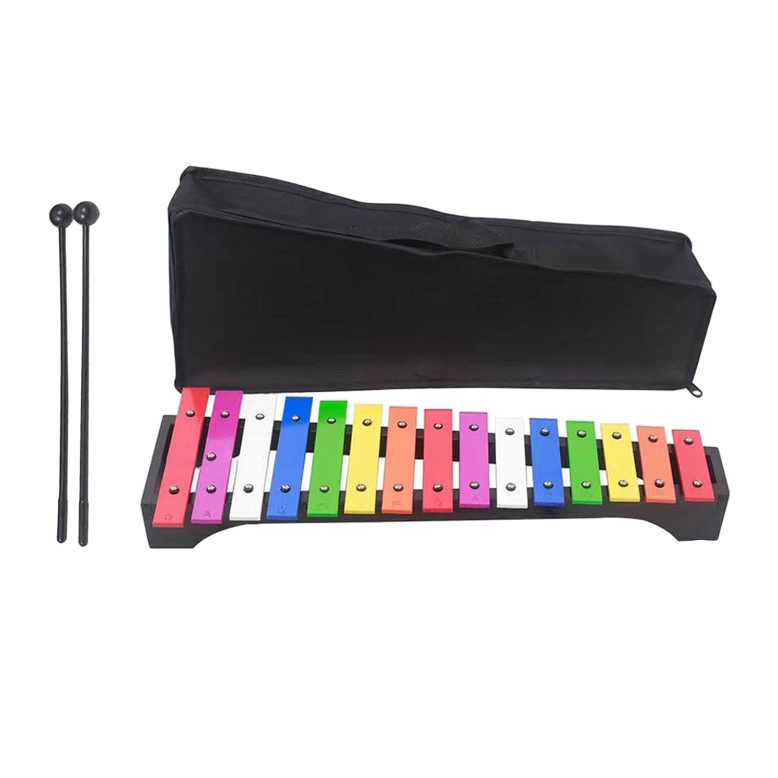 15 Note Xylophone Portable Coordination Fine Motor Skill Hand Knock Piano Toy for Concert Outside Family Sessions Event