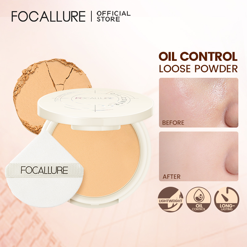 Best of FOCALLURE Natural Matte Pressed Powder Long-lasting Oil-control Light-weight Anti-transfer Face Compact Setting Powder Cosmetics Reviews & Tips