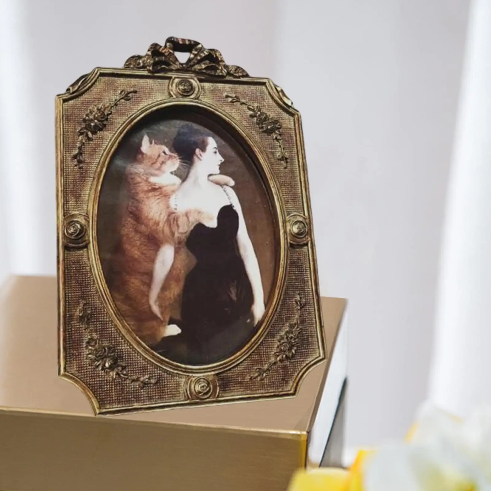 Retro Style Resin Photo Display Frame Tabletop Picture Holder for Wedding