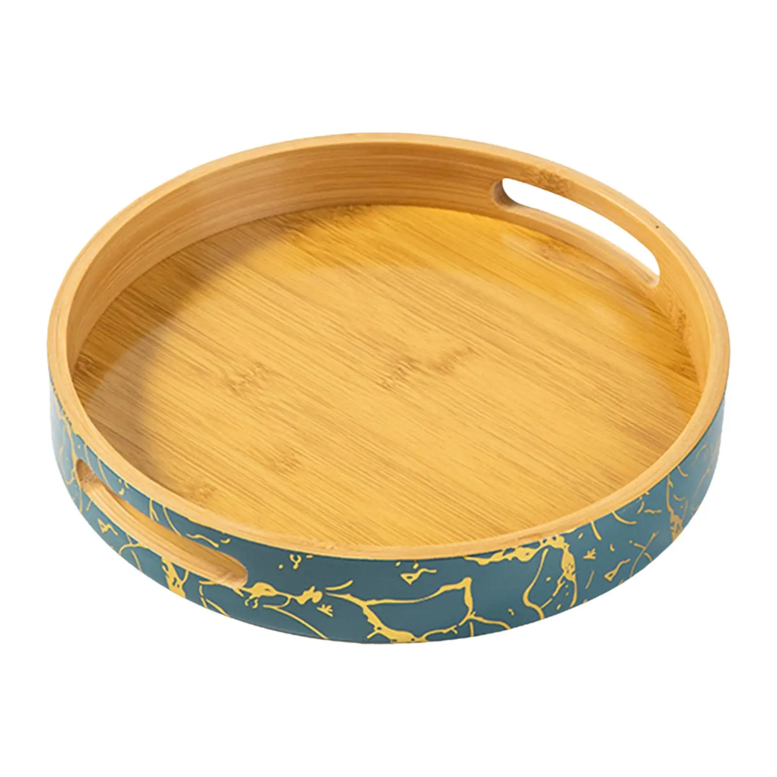 Bamboo Round Serving Tray Vegetable Fruit Platter Serving Platters for Hotel Dinners