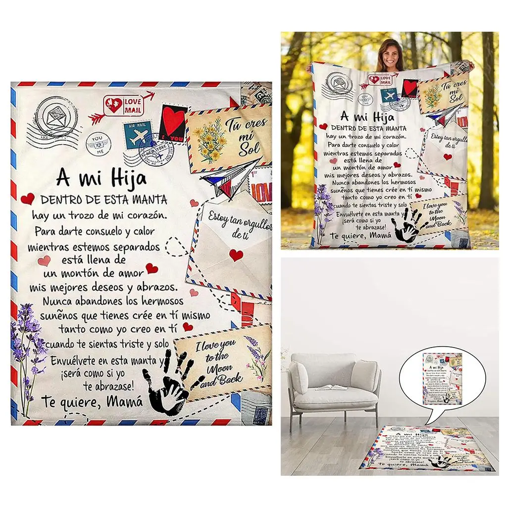 Fleece Blanket to My Wife Letter Printed  Mail Blanket