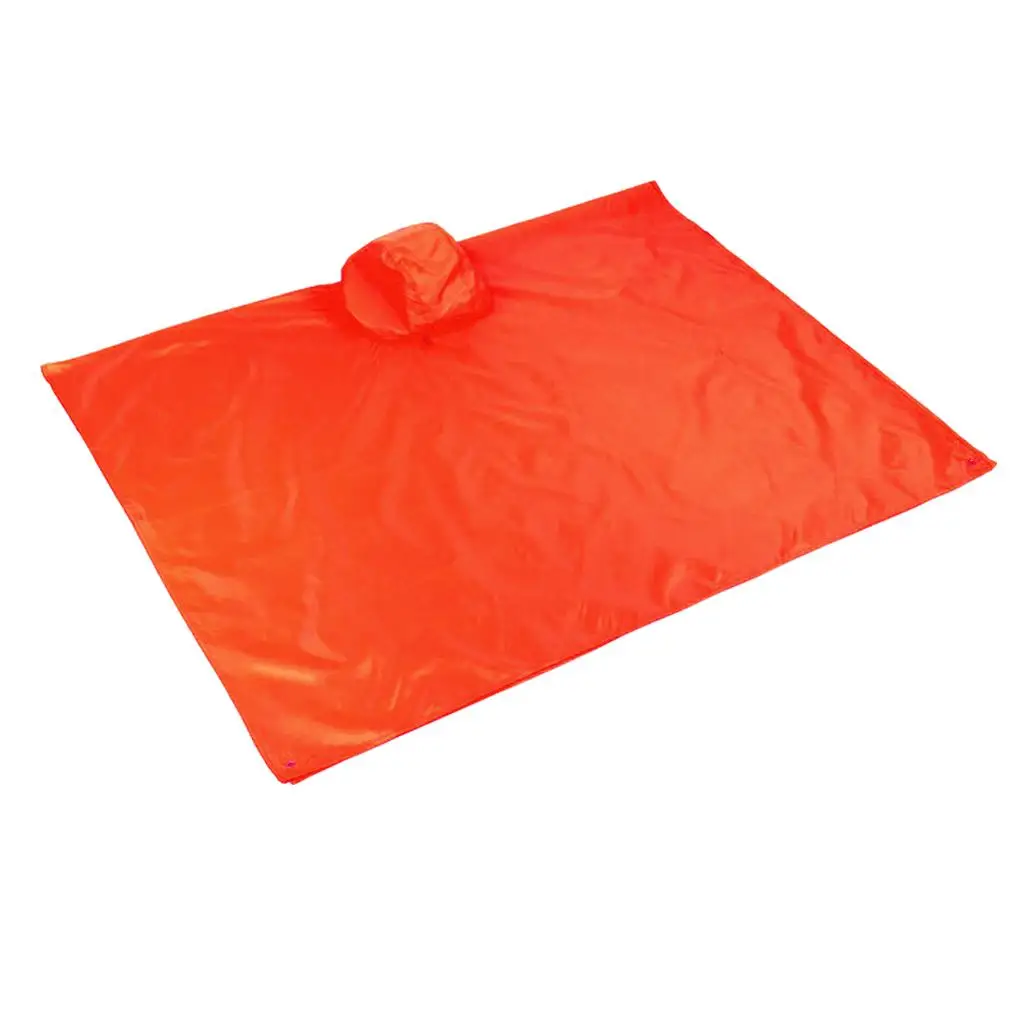 Multi-Use Rain Poncho Ground Sheet  Poncho Ultralight Portable Waterproof Hooded  with Storage Bag