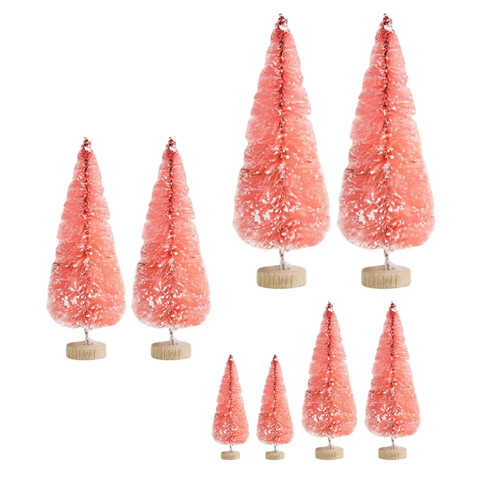 8x Mini Artificial Christmas Brush Trees Ornaments for Holiday