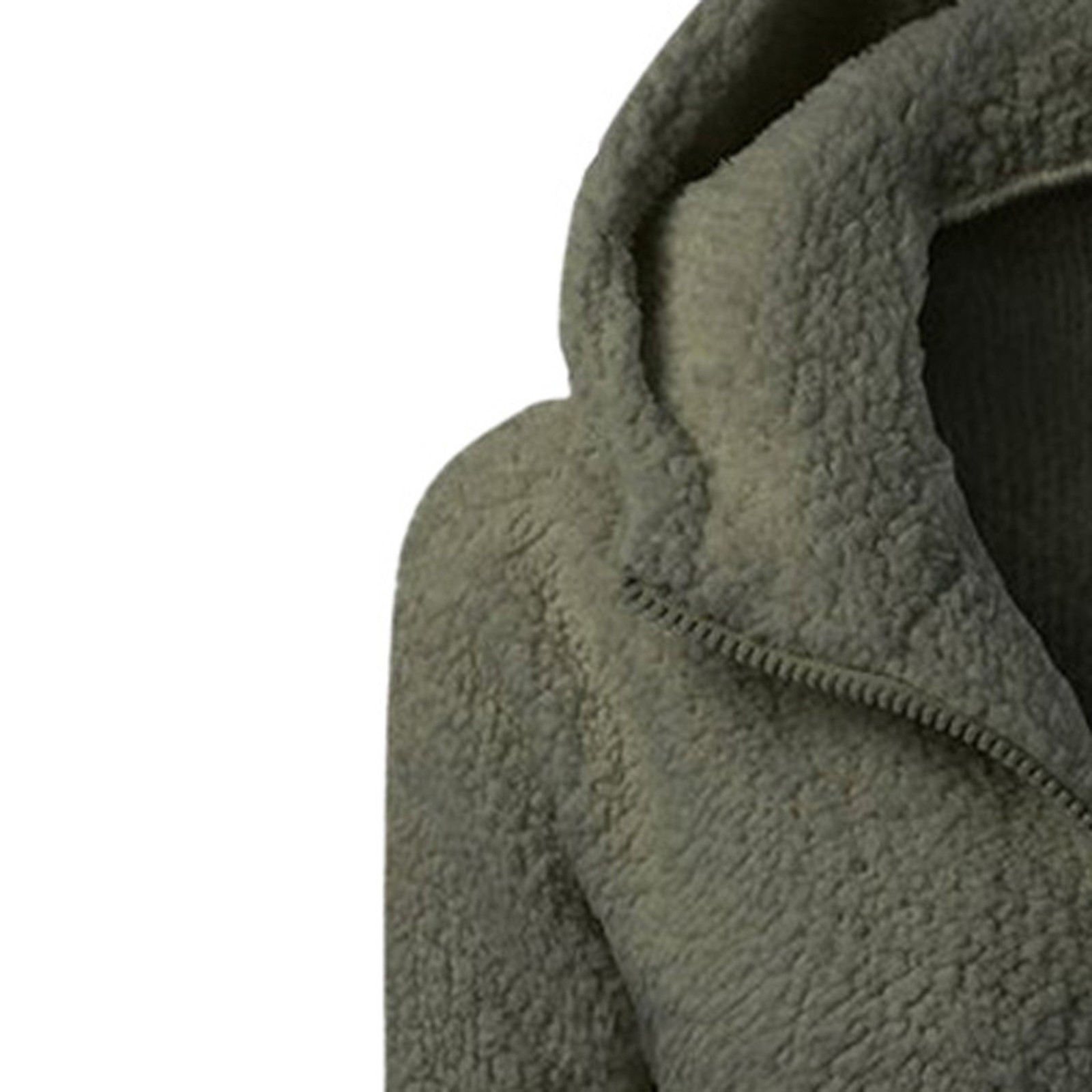 Title 13, Women Fleece Hooded Jacket Solid Lamb Cashmere ...