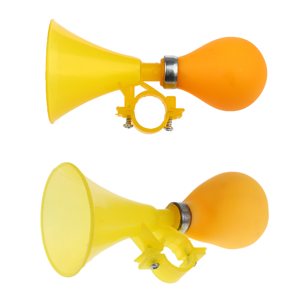 2X Plastic  Horn Loud Hooter Bell Portable Kids Children Bell Yellow