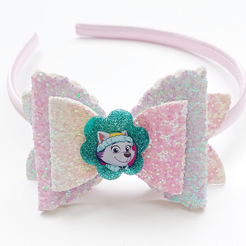Paw Patrol Skye Baby glänzende Schleife Stirnband Cartoon süßes Mädchen Neugeborene Stirnband Kopfbedeckung Kinder Schmuck Geburtstag Weihnachten Party Geschenk – Detail 2