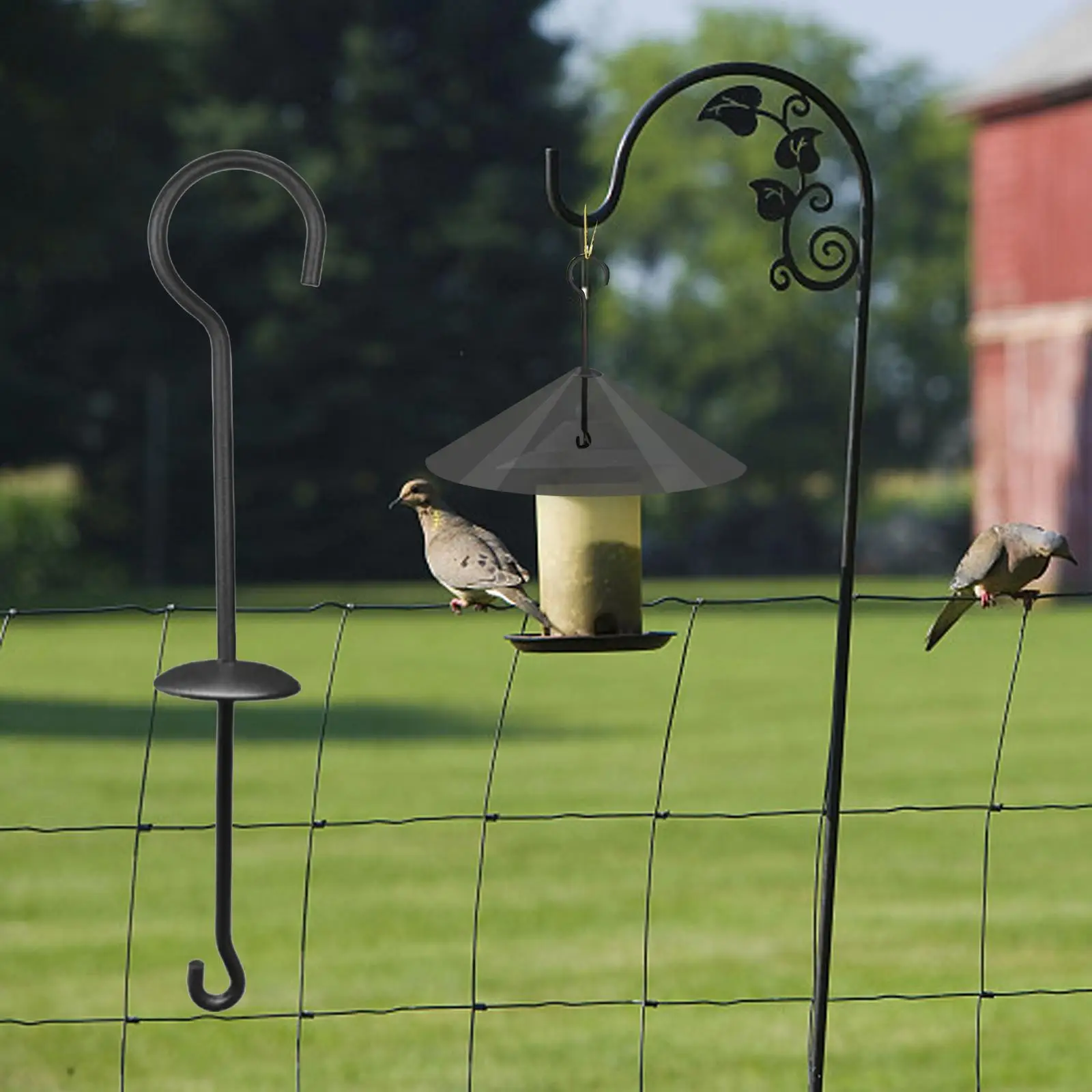Bird Feeder Pole Squirrel Baffle Accessory Anti Squirrel Resistant Garden Hook Hanging Holder