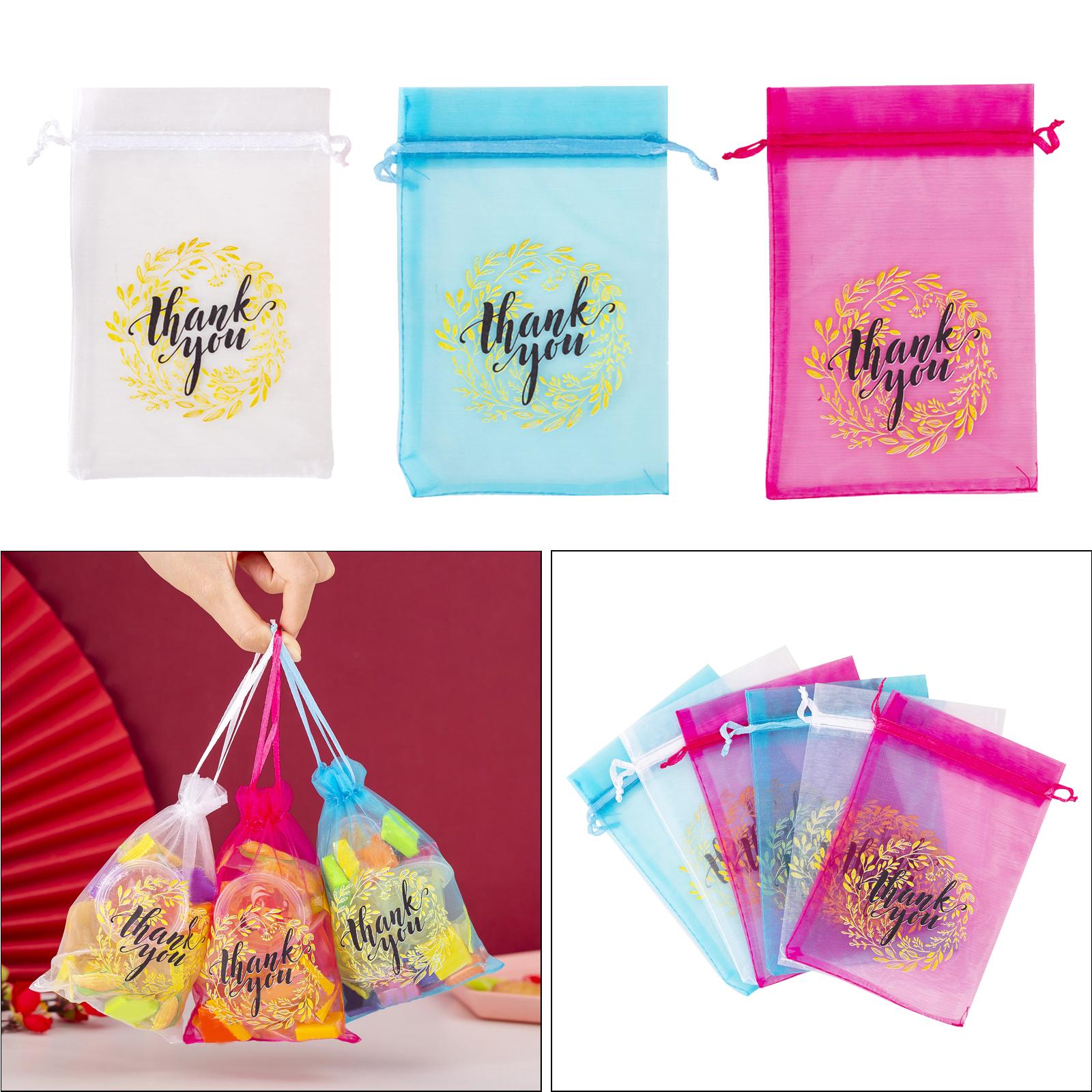 100x Portable Gift Bags Gift Candy Box Jewelry Pouches Wedding Favor Bags for Party Christmas Wedding Ornament Decoration