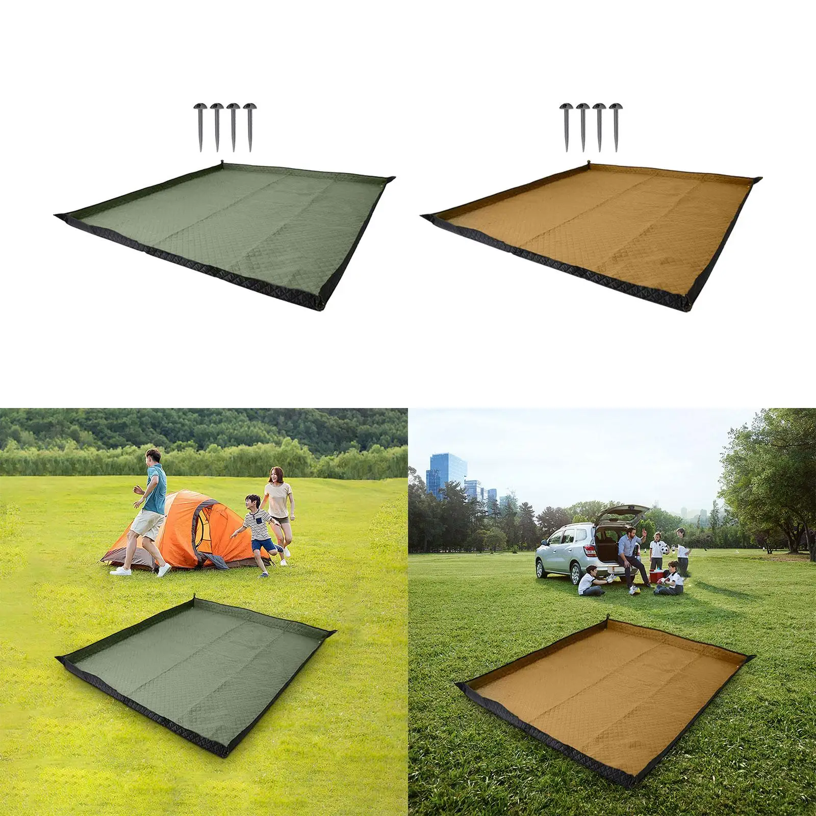 Sleeping Pad with Carry Strap Portable Foldable Rug Grass Park Blanket Camping Blanket for Party Hiking Camping Outdoor Concerts