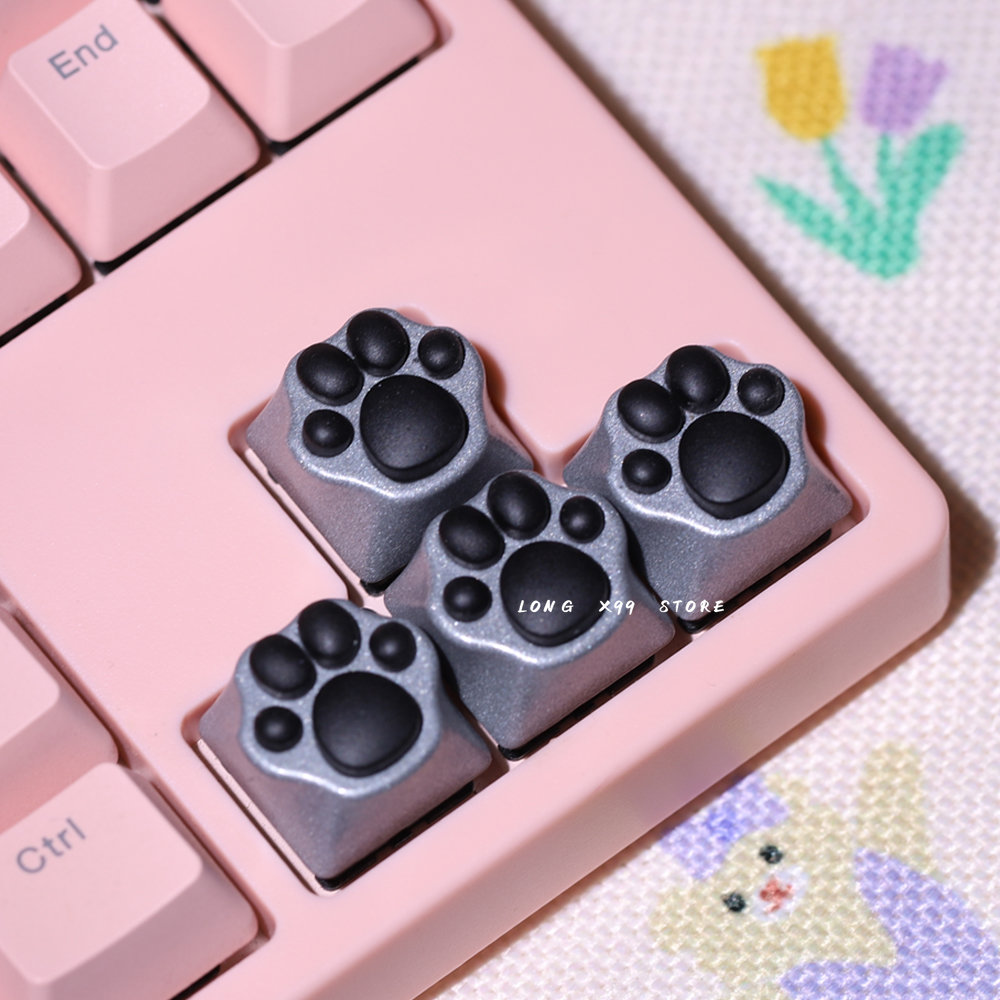 Paws Pad, Soft Feel, Pink Keycaps para