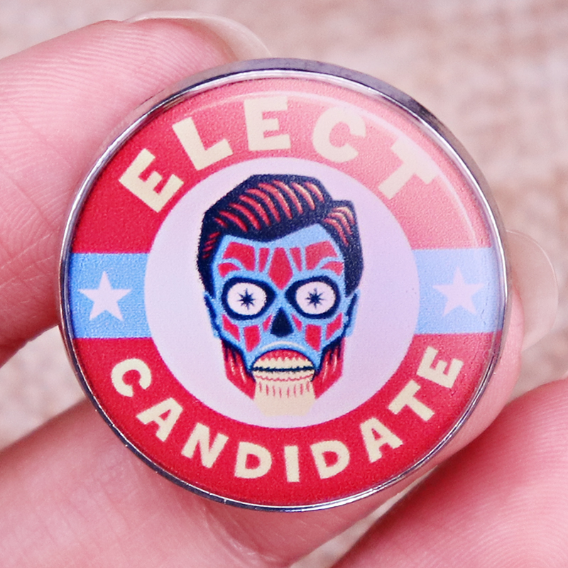 Wählen Sie Candidate They Live 1988, Obey-Film, Monster, Emaille-Anstecknadel, Brosche, Rucksack, Dekoration, Schmuck – Detail 1