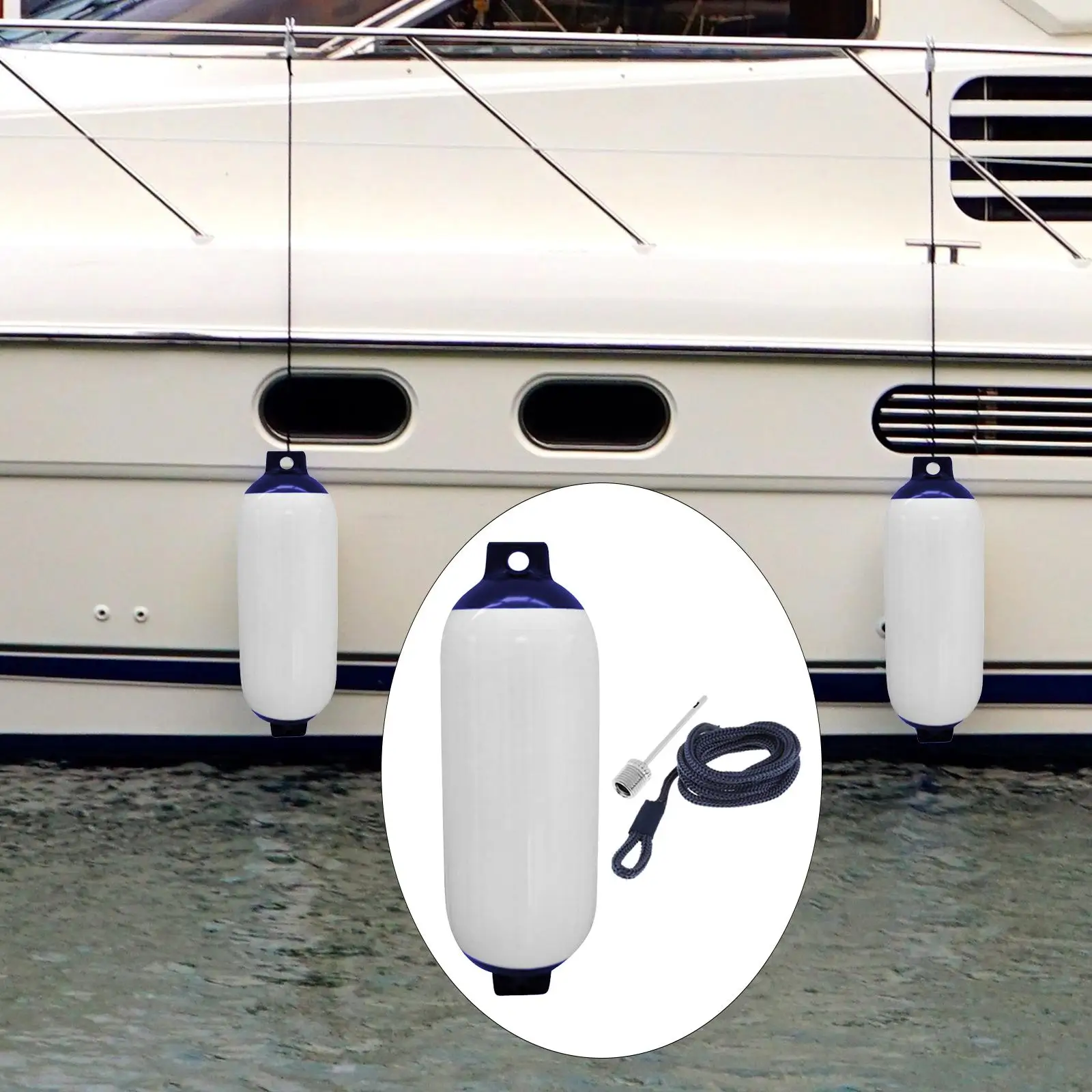 Boat Fender Kit 4x16inch Protector for Docking Fishing Boats Sailboats Boat Fender Protector with Rope and Needle