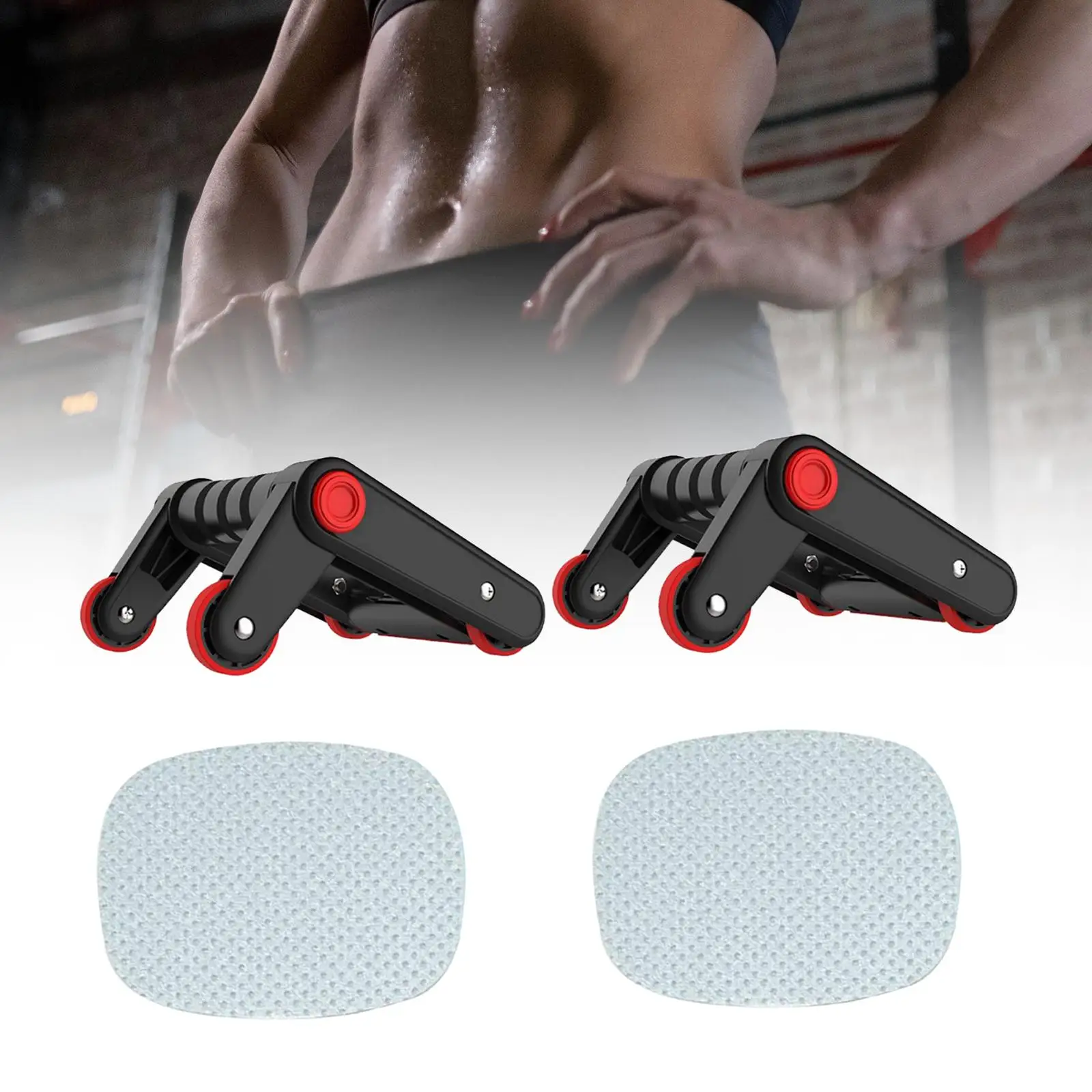 4 Wheels Ab Roller No Noise Abdominal Wheel with Mat for Arms Waist Core