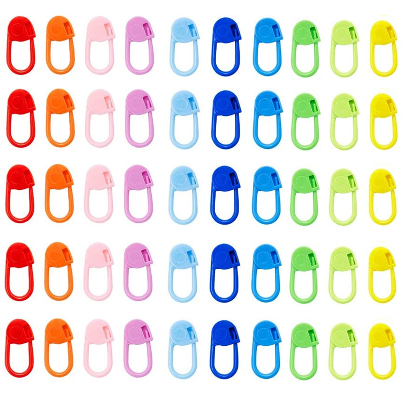 Description Picture 6 of item20/50/100PCS Sewing Tool Mix Color Plastic Resin Small Clip Locking Stitch Markers Crochet Latch Knitting Tools Needle Clip Hook
