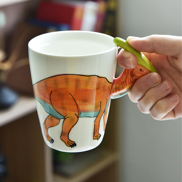 CFen A's Ceramic coffee cup milk tea mug 3D animal shape Hand painted  animals mug,birthday gifts