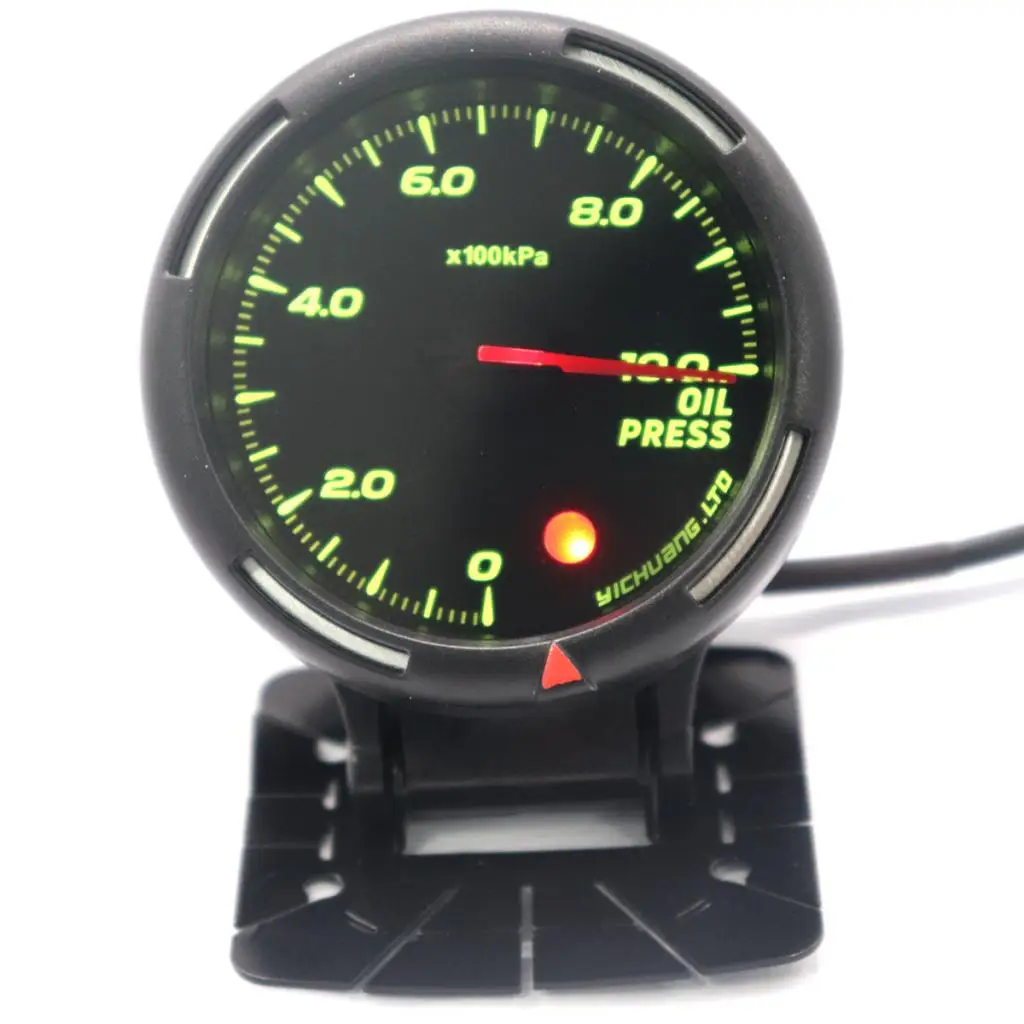 70MM 64Color LED Car Oil Pressure  Oil Pressure Press Meter With Sensor