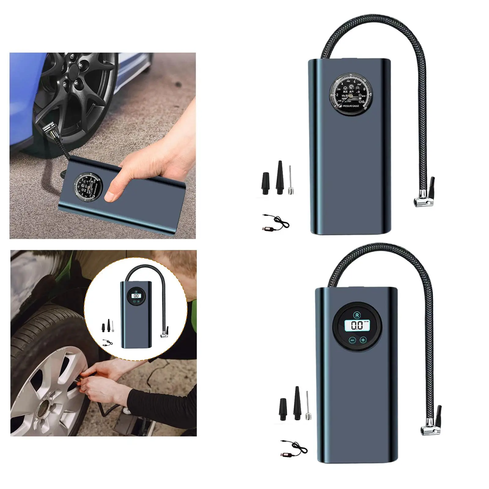 Cordless Tire Inflator Portable Air Compressor for Cars Motorcycle SUV